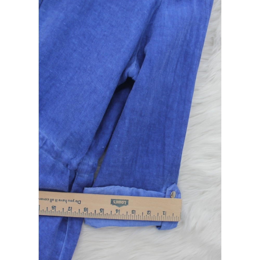 Chicos Button Front 100% Linen Shirt Jacket Blue Casual Womens Medium 1 Coastal - Picture 6 of 14